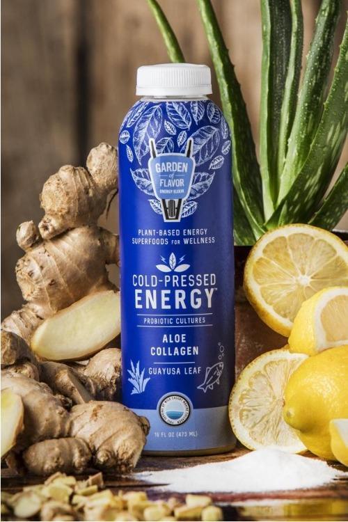 Garden of Flavor Cold-Pressed Energy Elixir, Aloe and Collagen organic juice, 16 oz