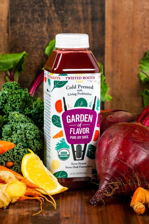 Garden of Flavor Cold-Pressed Juice, Twisted Roots, Beet and Kale organic juice, 16 oz